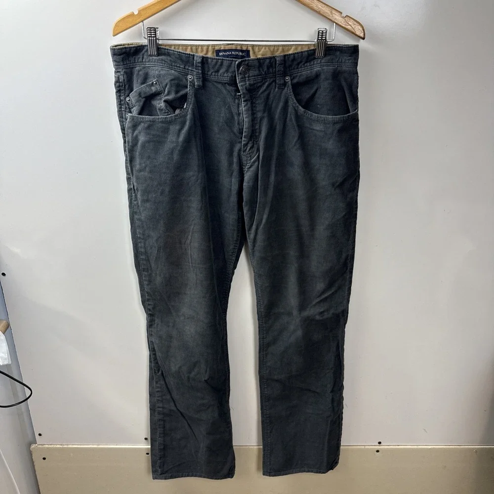 Banana Republic Men's 5-Pocket Corduroy Jeans 34x32 Black Preppy Classic Casual
